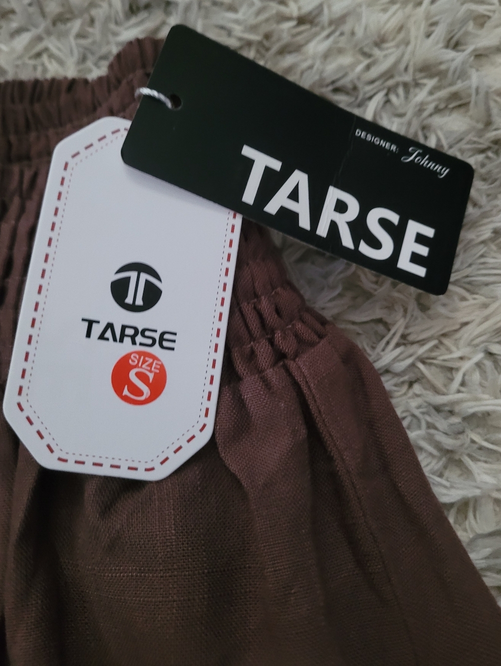 Elastic Waist Wide Leg Pants - Dark Brown - Picture 2 of 6